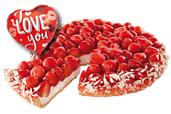 Moederdagvlaai Aardbeien bladerdeegbodem met gratis cadeau