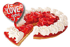 Aardbeienvlaai met slagroom + gratis Moederdagballon