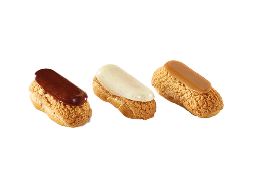 Petit Eclair 3 stuks (Vanille, Caramel en Chocolat)