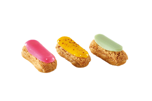 Petit Eclair 3 stuks (Pistachio, Raspberry en Passion Fruit)
