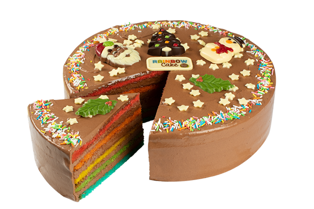 Rainbow Cake Chocolate Kerst