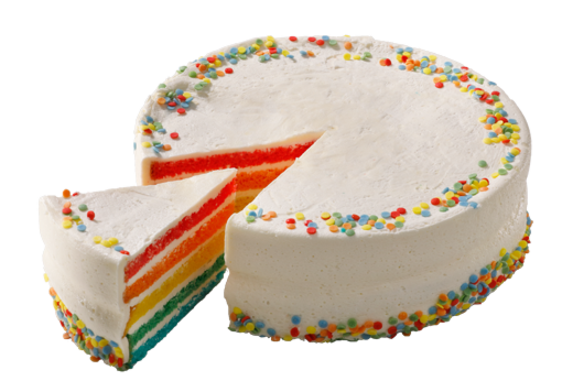 Rainbow Cake met print/logo